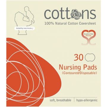 COTTONS NURSING PADS ZOOGCOMPRESSEN DOOSJE 30 STUKS