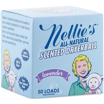 NELLIE'S LAVENDER SCENTED DRYERBALL WASVERZACHTER DOOSJE 50 STUKS