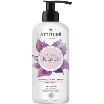 ATTITUDE SUPER LEAVES WHITE TEA LEAVES NATURAL HAND SOAP HANDZEEP POMP 473 ML
