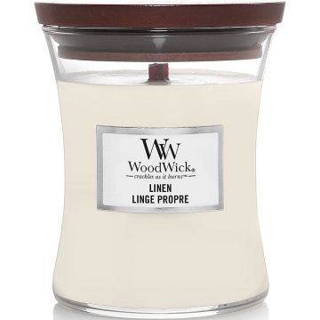 WOODWICK LINEN GEURKAARS POT 275 GRAM