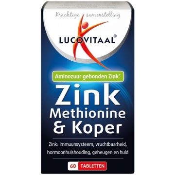 LUCOVITAAL ZINK METHIONINE & KOPER TABLETTEN POT 60 STUKS
