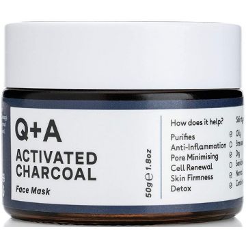 Q+A ACTIVATED CHARCOAL FACE MASK GEZICHTSMASKER POT 50 GRAM