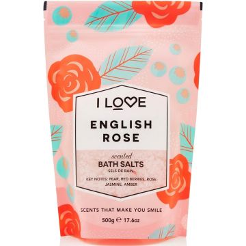 I LOVE ENGLISH ROSE BATH SALTS BADZOUT 500 GRAM