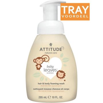 ATTITUDE BABY LEAVES PEAR NECTAR HAIR & BODY FOAMING WASH BABY DOUCHESCHUIM 6 X 295 ML