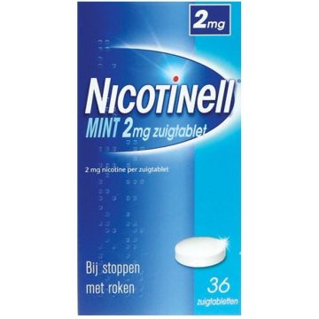 NICOTINELL MINT 2 MG BIJ STOPPEN MET ROKEN ZUIGTABLET DOOSJE 36 STUKS