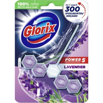 GLORIX POWER 5 (GLORIX) POWER 5 LAVENDER TOILETBLOK PAK 55 GRAM