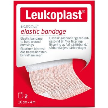 LEUKOPLAST ELASTOMULL 10 CM X 4 M ZELFKLEVENDE ELASTISCHE WINDSEL DOOSJE 2 STUKS