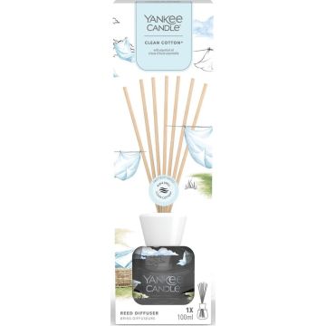 YANKEE CANDLE CLEAN COTTON REED DIFFUSER GEURSTOKJES 100 ML
