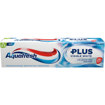 AQUAFRESH PLUS VISIBLE WHITE PASTA DO ZĘBÓW 75ML (DOOSJE BESCHADIGD)
