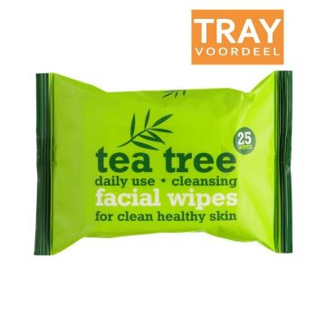 TEA TREE FACIAL WIPES REINIGINGSDOEKJES 12 X 25 STUKS
