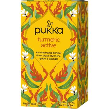 PUKKA TURMERIC ACTIVE TURMERIC, GINGER & GALANGAL THEE 20 ZAKJES