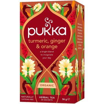 PUKKA TURMERIC, GINGER & ORANGE THEE 20 ZAKJES