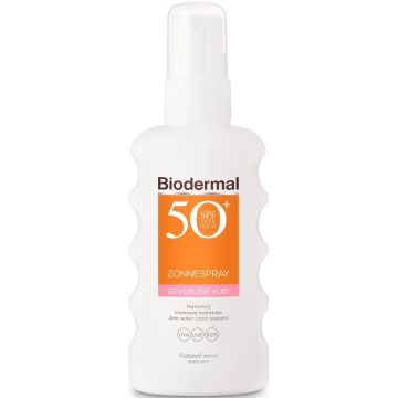 BIODERMAL ZONNESPRAY GEVOELIGE HUID SPF 50+ ZEER HOOG ZONNEBRAND SPRAY 175 ML