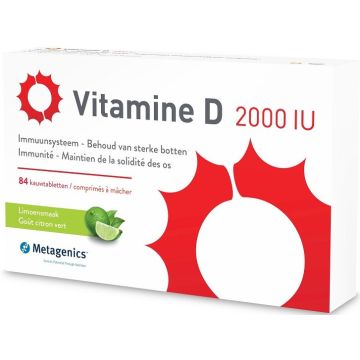 METAGENICS VITAMINE D 2000 IU KAUWTABLETTEN DOOSJE 84 STUKS