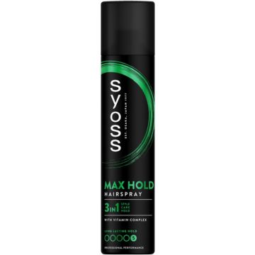 SYOSS HAIRSPRAY 300 ML MAX HOLD 300 ML (DOP BESCHADIGD)