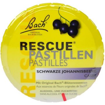 BACH RESCUE PASTILLES ZWARTE BES CASSIS BLIK 50 GRAM