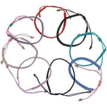 TROLI TROLI COLORED STRING BRACELET PURPLE/CHAMPAGNE