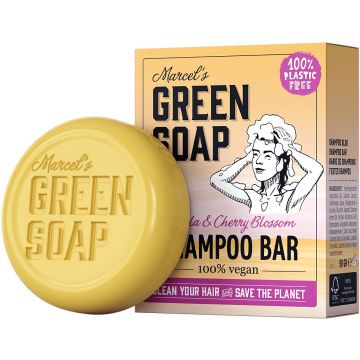 MARCEL'S GREEN SOAP VANILLA & CHERRY BLOSSOM SHAMPOO BAR DOOSJE 90 GRAM