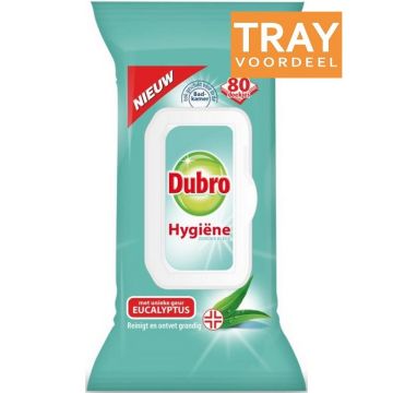 DUBRO HYGIENE EUCALYPTUS DOEKJES TRAY 8 X 80 STUKS