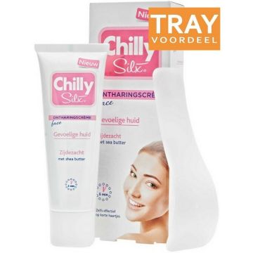 CHILLY SILX ONTHARINGSCREME FACE GEVOELIGE HUID TRAY 6 X 50 ML
