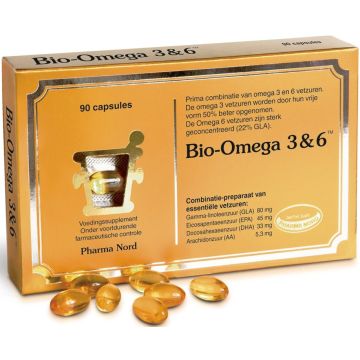 PHARMA NORD BIO-OMEGA 3&amp;6 VOEDINGSSUPPLEMENT CAPSULES DOOSJE 90 STUKS