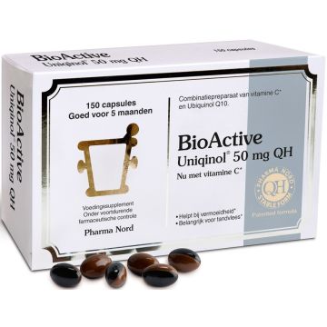 PHARMA NORD BIOACTIVE Q10 UNIQINOL 50 MG VOEDINGSSUPPLEMENT CAPSULES DOOSJE 150 STUKS