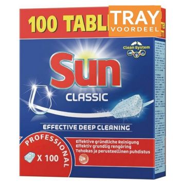 SUN CLASSIC (SUN) CLASSIC PROFESSIONAL VAATWASTABLETTEN TRAY 6 X 100 STUKS