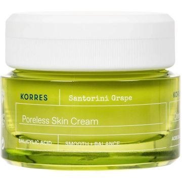 KORRES SANTORINI GRAPE PORELESS SKIN CREAM GEZICHTSCREME POT 40 ML