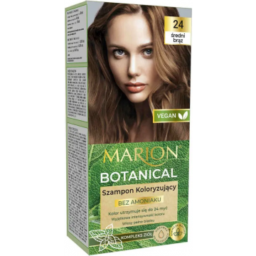 MARION BOTANICAL SZAMPON KOLORYZUJĄCY BEZ AMONIAKU 24 ŚREDNI BRĄZ 90ML (DOOSJE BESCHADIGD)