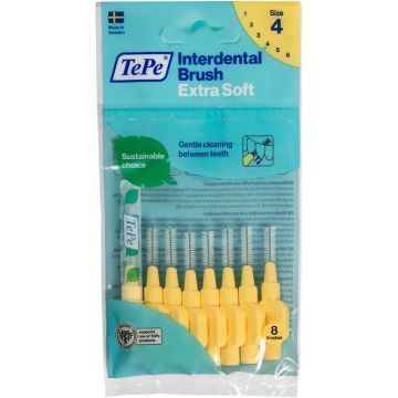 TEPE EXTRA SOFT SIZE 4 INTERDENTAL BRUSH 0.7 MM TANDENRAGERS 8 STUKS
