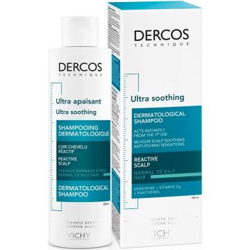 VICHY DERCOS TECHNIQUE ULTRA SOOTHING NORMAL TO OILY HAIR SHAMPOO FLACON 200 ML