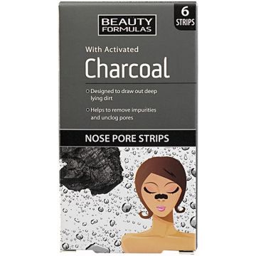 BEAUTY FORMULAS CHARCOAL (BEAUTY FORMULAS) CHARCOAL NOSE PORE STRIPS DOOSJE 6 STUKS