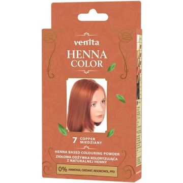 VENITA HENNA COLOR (VENITA) HENNA COLOR 7 COPPER COLOURING POWDER DOOSJE 25 GRAM