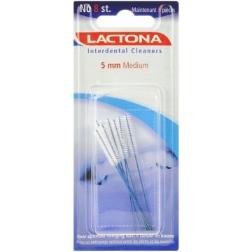 LACTONA INTERDENTAL CLEANERS (LACTONA) INTERDENTAL CLEANERS 5 MM MEDIUM TANDENRAGERS PAK 8 STUKS