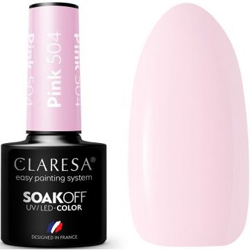 CLARESA COLOR SOAK OFF PINK 504 UV/LED GELLAK 5 GRAM