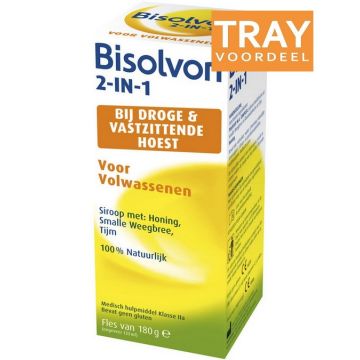 BISOLVON 2-IN-1 VOOR VOLWASSENEN HOESTDRANK TRAY 12 X 133 ML