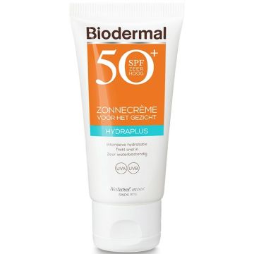 BIODERMAL HYDRAPLUS SPF 50+ ZONNECREME VOOR HET GEZICHT TUBE 50 ML