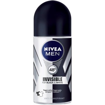 NIVEA MEN INVISIBLE FOR BLACK & WHITE MEN (NIVEA) INVISIBLE FOR BLACK & WHITE DEO ROLLER 50 ML