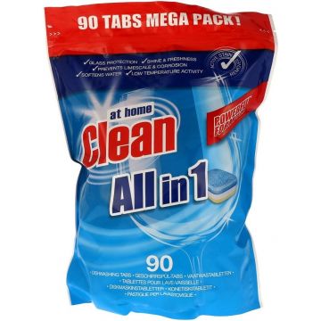 AT HOME CLEAN ALL IN 1 VAATWASTABLETTEN PAK 90 STUKS