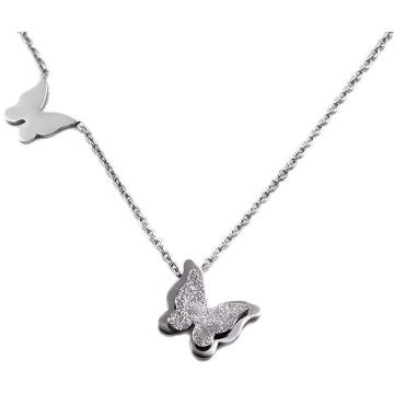 TROLI ROMANTIC BUTTERFLY NECKLACE METAL BUTTERFLY KNSC-257-SIL
