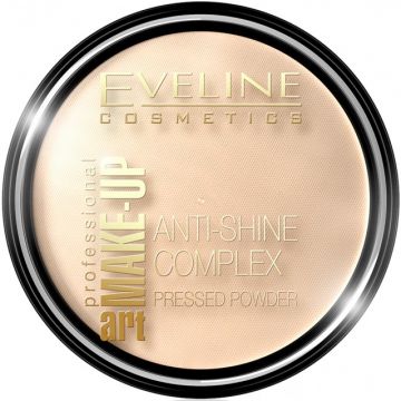 EVELINE ART MAKE-UP ANTI-SHINE COMPLEX PRESSED POWDER 33 GOLDEN SAND POEDER DOOSJE 14 GRAM