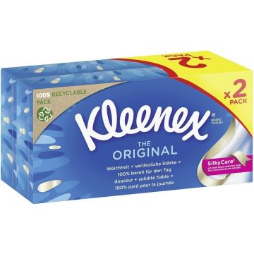KLEENEX THE ORIGINAL TISSUES DOOSJE 2 X 72 STUKS