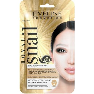 EVELINE ROYAL SNAIL (EVELINE) ROYAL SNAIL INTENSELY REGENERATING ANTI-AGE SHEET MASK GEZICHTSMASKER ZAKJE 1 STUK