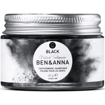 BEN & ANNA BLACK NATURAL TOOTHPOWDER TANDPOEDER POT 20 GRAM