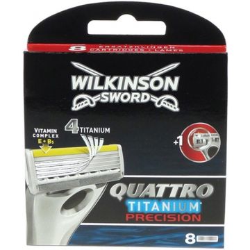 WILKINSON SWORD QUATTRO TITANIUM PRECISION (WILKINSON) QUATTRO TITANIUM PRECISION SCHEERMESJES PAK 8 STUKS
