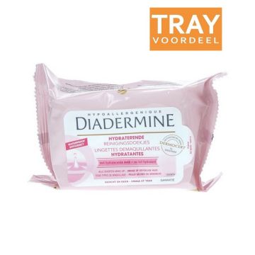 DIADERMINE HYDRATERENDE REINIGINGSDOEKJES TRAY 6 X 25 STUKS