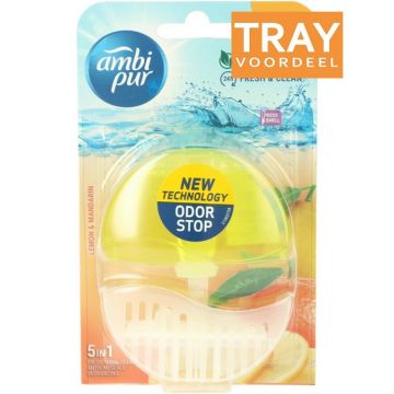 AMBI PUR LEMON & MANDARIN TOILETBLOK REFILLABLE TRAY 12 X 55 ML