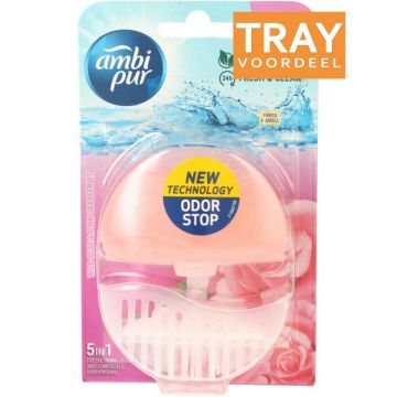 AMBI PUR WILD ROSE & PINK GRAPEFRUIT TOILETBLOK REFILLABLE TRAY 12 X 55 ML