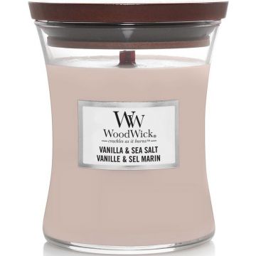 WOODWICK VANILLA & SEA SALT GEURKAARS POT 85 GRAM