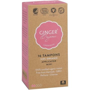 GINGER ORGANIC APPLICATOR MINI TAMPONS 16 STUKS
